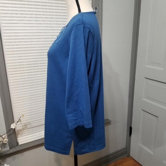 Avenue Laced Up Studded Neckline Top - Picture 3 of 5